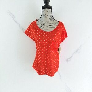 Lizard Thicket Red Polka Dot Short Sleeve Top